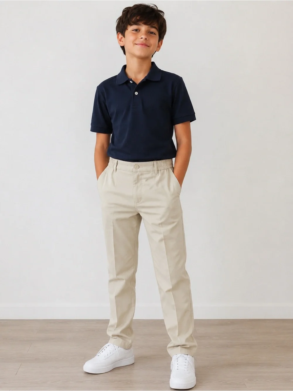 Cat & Jack Boys Khaki Straight-Leg Pants - Beige